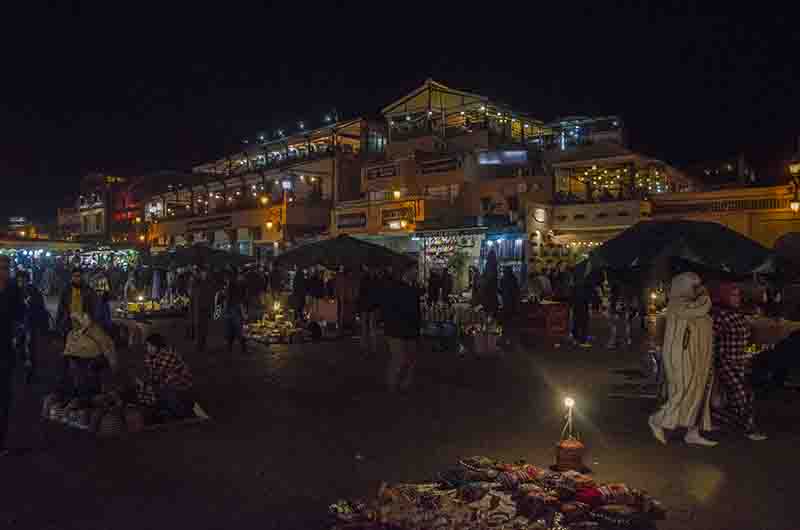 41 - Marruecos - Marrakech - plaza Jamaa el Fna - imagen nocturna